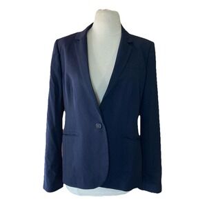 J. Crew 1035 Super 120's Blazer Sz 10 Tall Navy Wool Schoolboy Jacket Academia